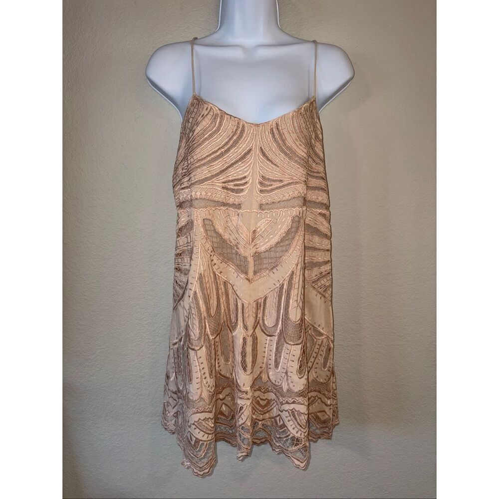 Uma and Leopold Lace Slip Mini Dress Blush Pink NWOT